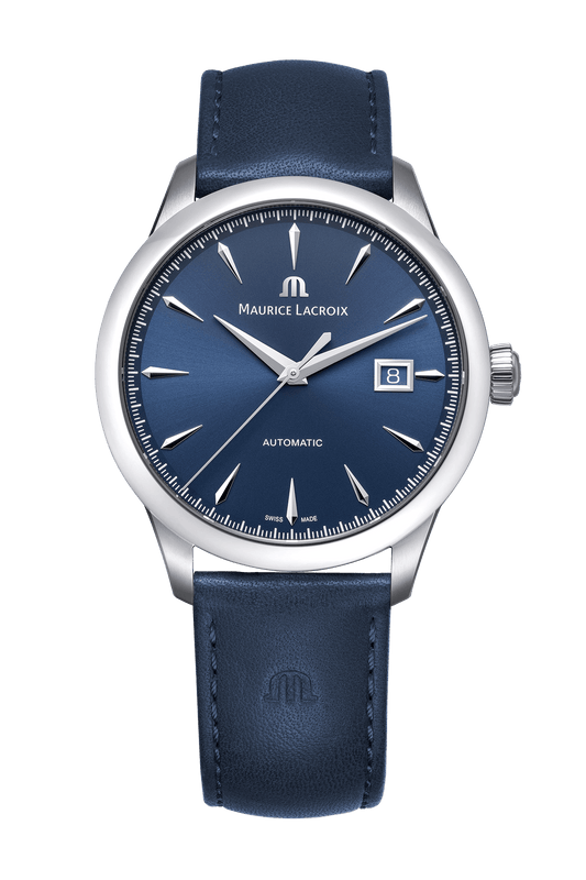 1975 Vintage Automatic Armbanduhr Maurice Lacroix 40mm Edelstahl Blau