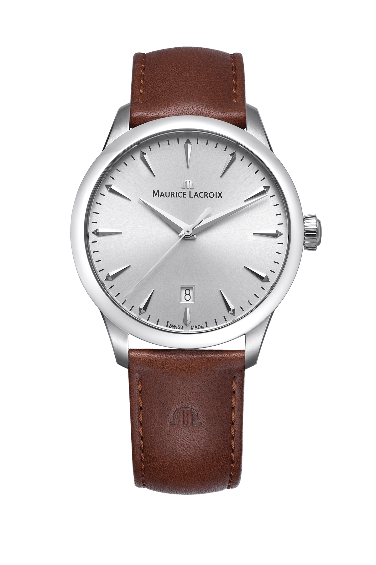 1975 Vintage Quarz Armbanduhr Maurice Lacroix Braunes Lederband