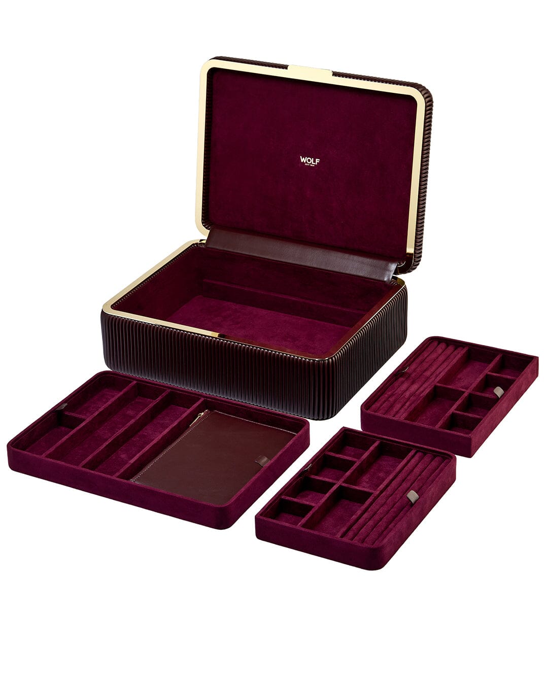 Bella Large Jewellery Box Bordeaux WOLF1834