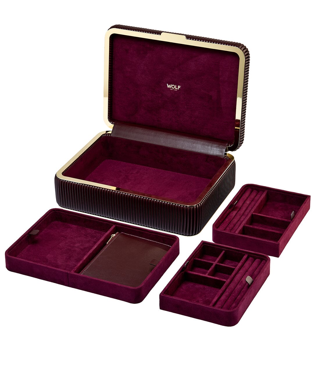 Bella Medium Jewellery Box Bordeaux WOLF1834