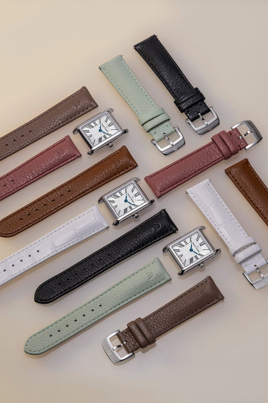 FIABA Square Armbanduhr Silber/Braun Armbanduhr Maurice Lacroix