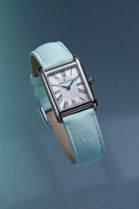 FIABA Square Armbanduhr Silber/Hellblau Armbanduhr Maurice Lacroix