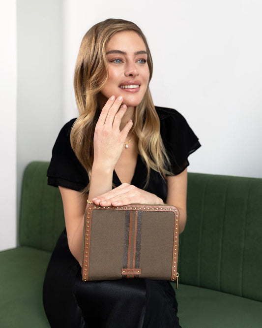 IDA Travel Zip Jewelry Portfolio | Schmuck-Portfolio Khaki Schmuckkoffer WOLF