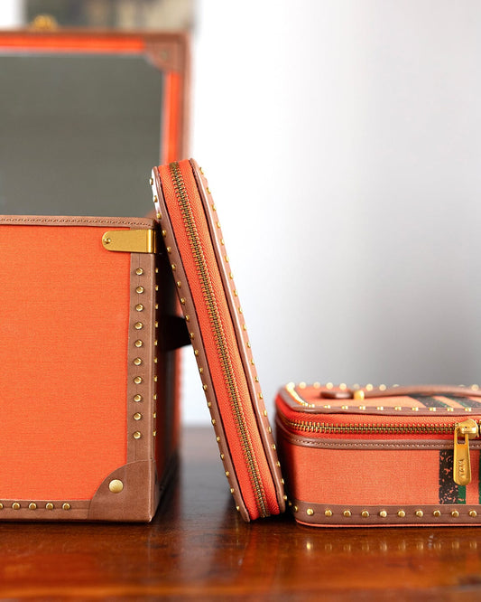 IDA Travel Zip Jewelry Portfolio | Schmuck-Portfolio Orange Schmuckkoffer WOLF