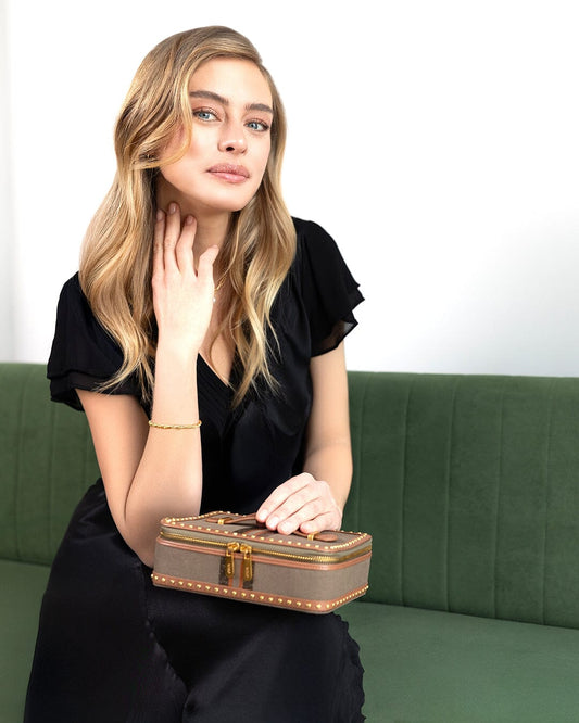 IDA Travel Zip Schmucketui Khaki Schmuckkoffer WOLF