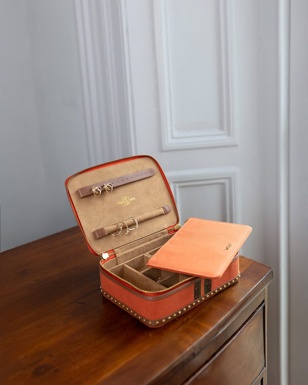 IDA Travel Zip Schmucketui Orange Schmuckkoffer WOLF