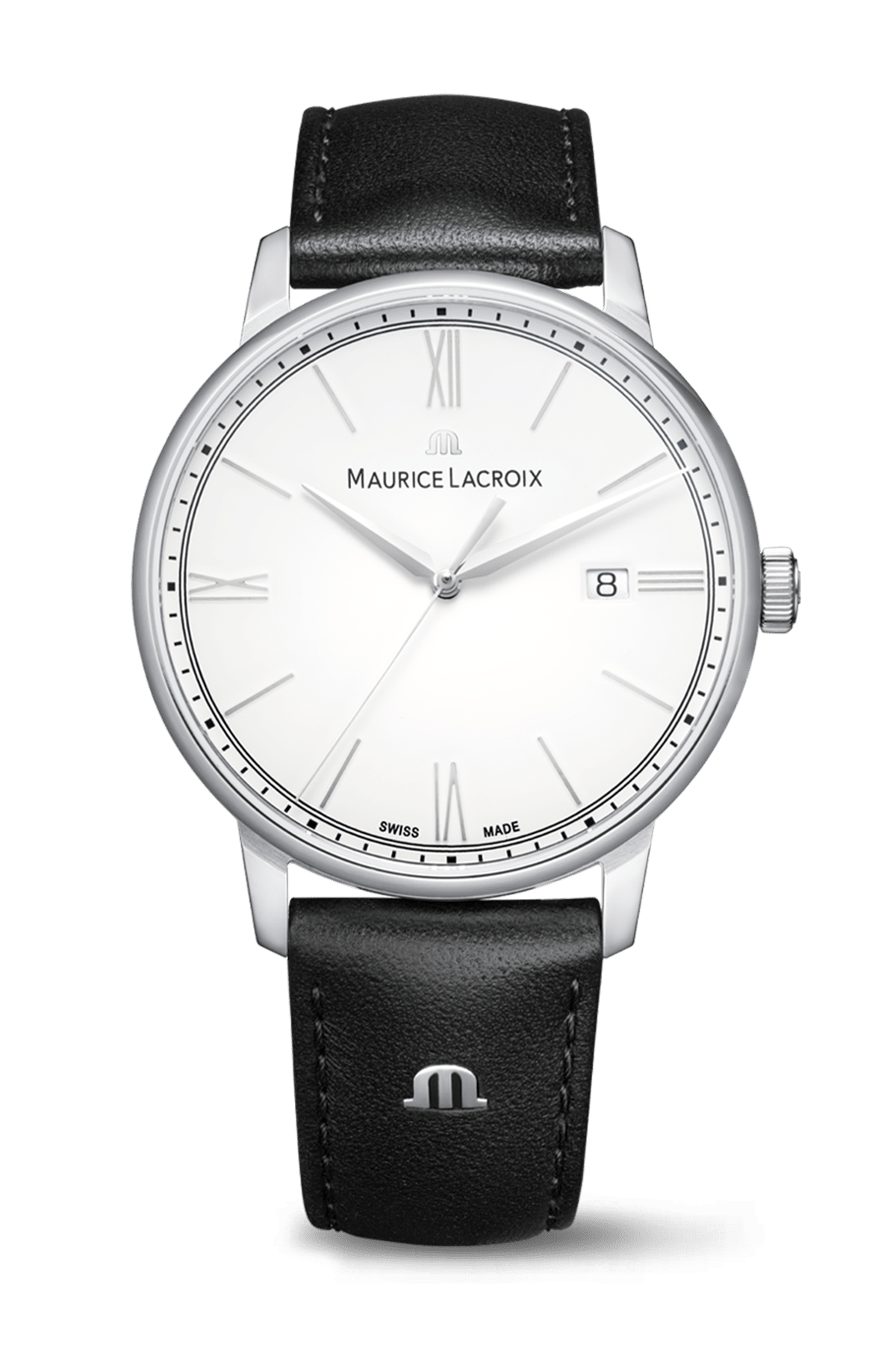 Maurice Lacroix Eliros Date 40MM Herrenuhr Weiß, Lederband wislaux.shop