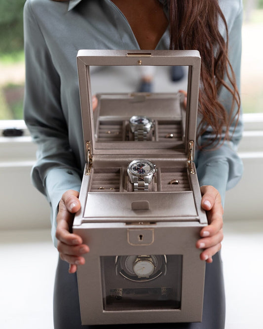 PALERMO Uhrenbeweger mit Schmuckaufbewahrung Roségold Uhrenbeweger WOLF