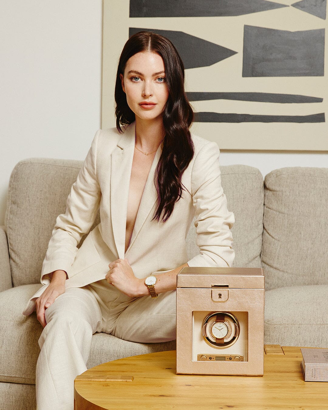 PALERMO Uhrenbeweger mit Schmuckaufbewahrung Roségold Uhrenbeweger WOLF