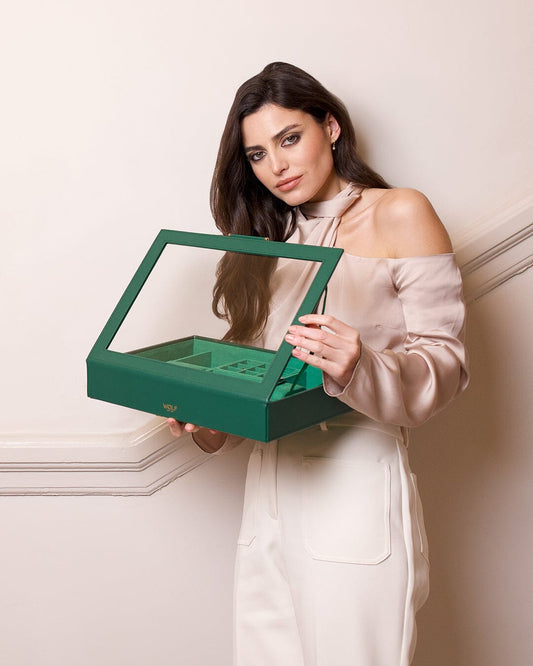 SOPHIA Schmuckbox mit Sichtfenster Forest Green Schmuckkoffer WOLF