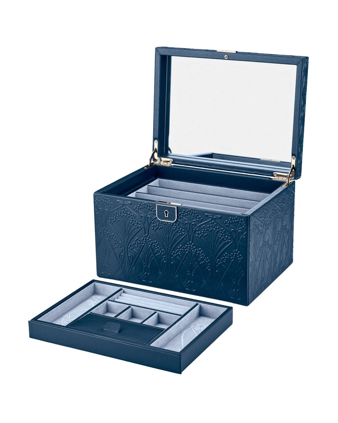 WOLF X LIBERTY All Over Ianthe Große Schmuckbox – Navy WISALUX