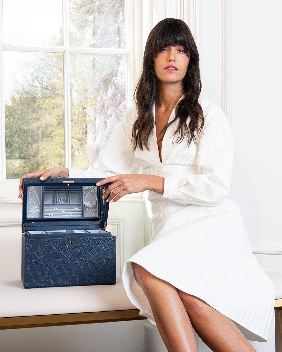 WOLF X LIBERTY All Over Ianthe Große Schmuckbox – Navy WOLF1834