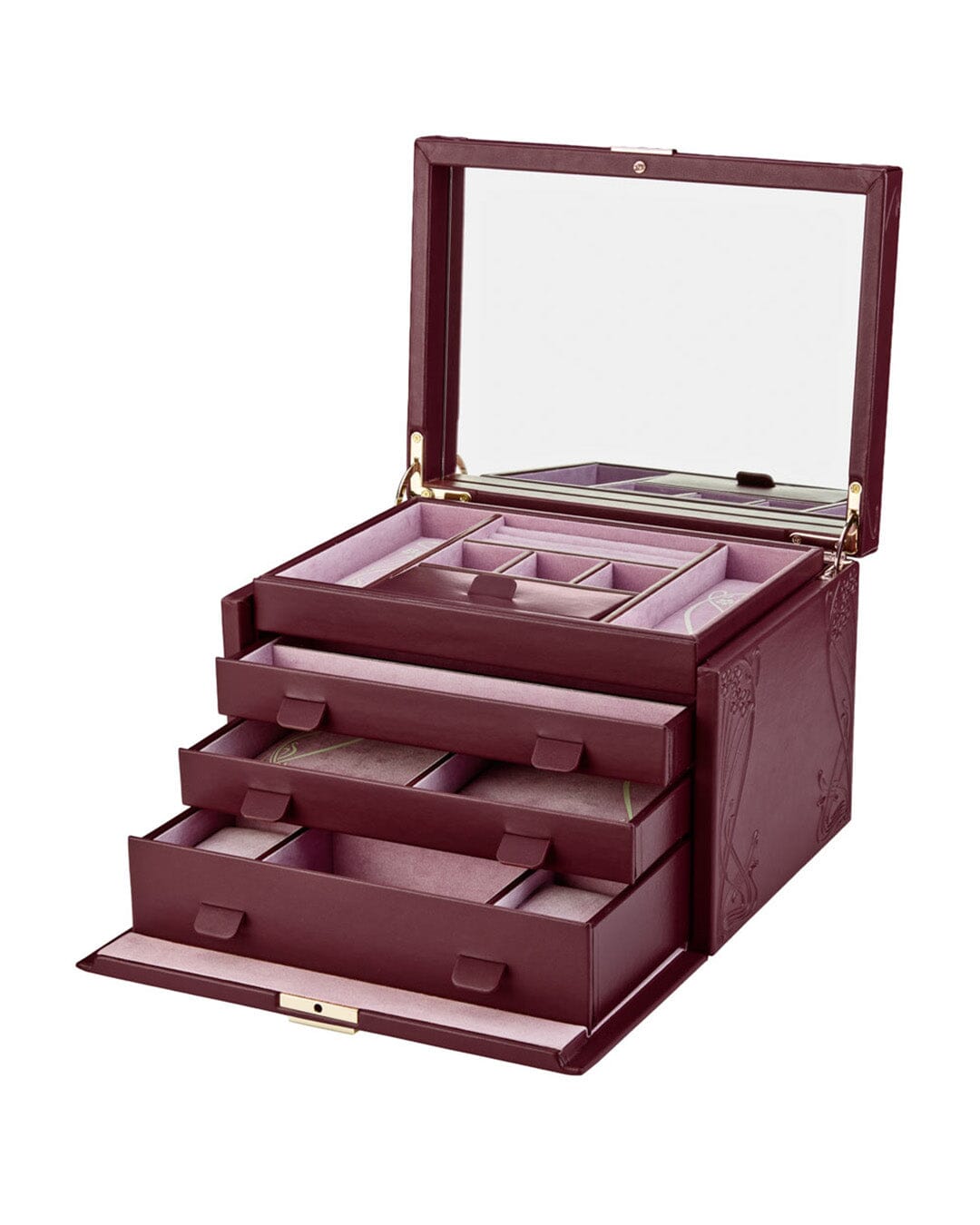 WOLF X LIBERTY Ianthe Große Schmuckbox – Burgundy WOLF1834