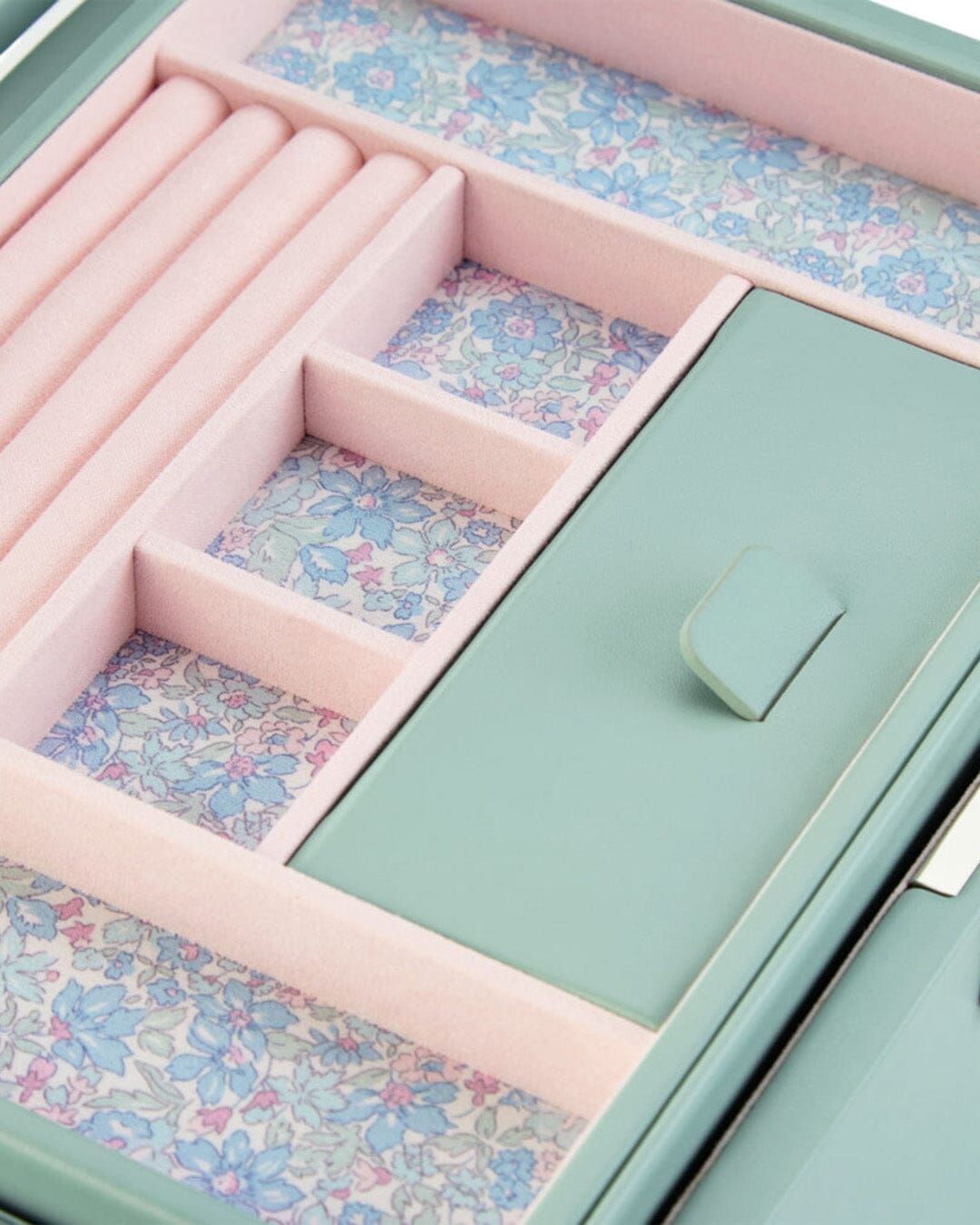 WOLF X LIBERTY Julia Interior Print Große Schmuckbox – Sage Green WOLF1834