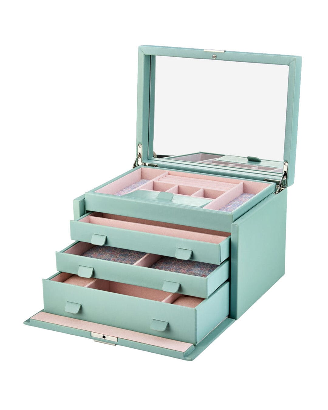WOLF X LIBERTY Julia Interior Print Große Schmuckbox – Sage Green WOLF1834