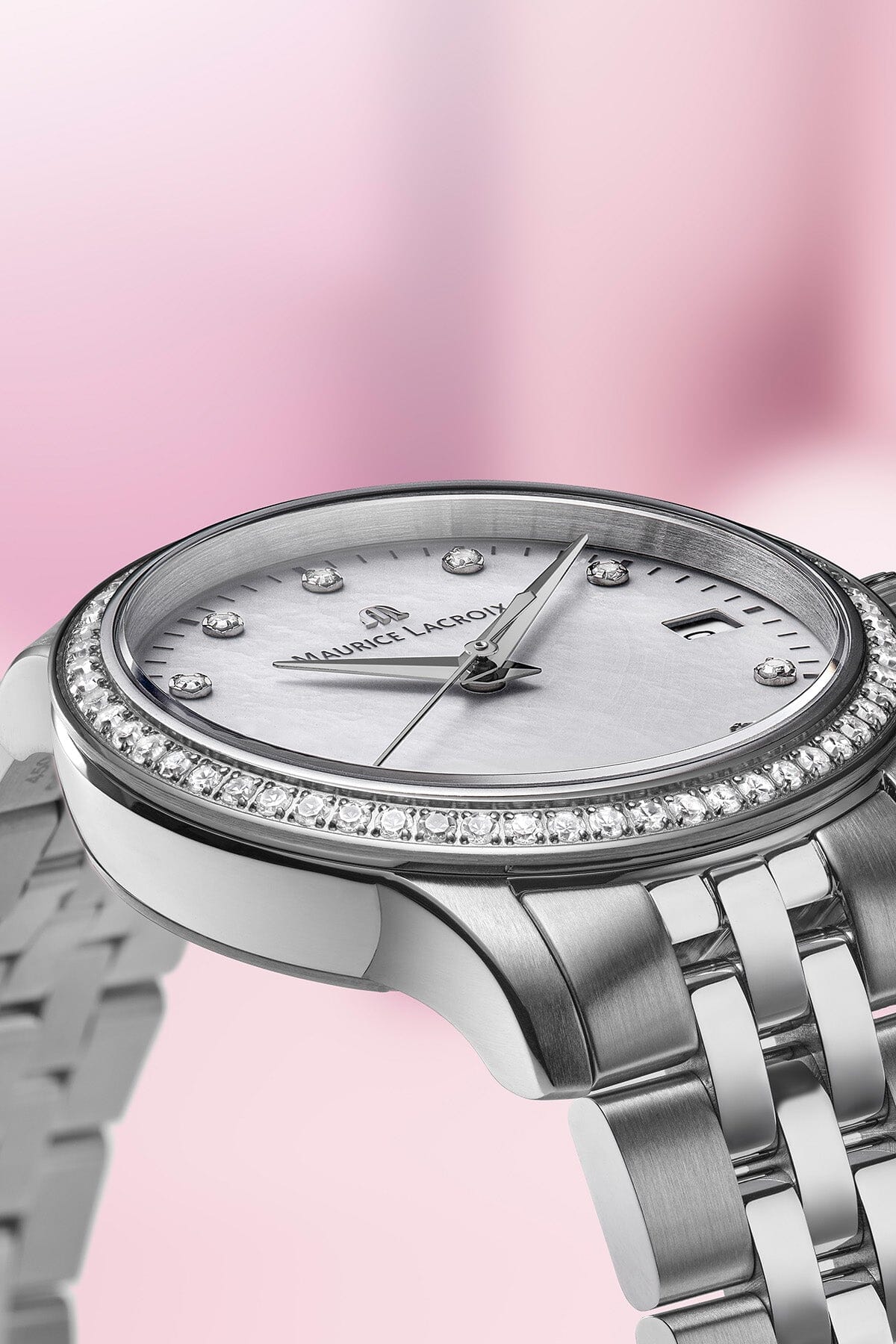 1975 QUARTZ 33MM Damenuhr mit Diamanten Arbanduhr Maurice Lacroix