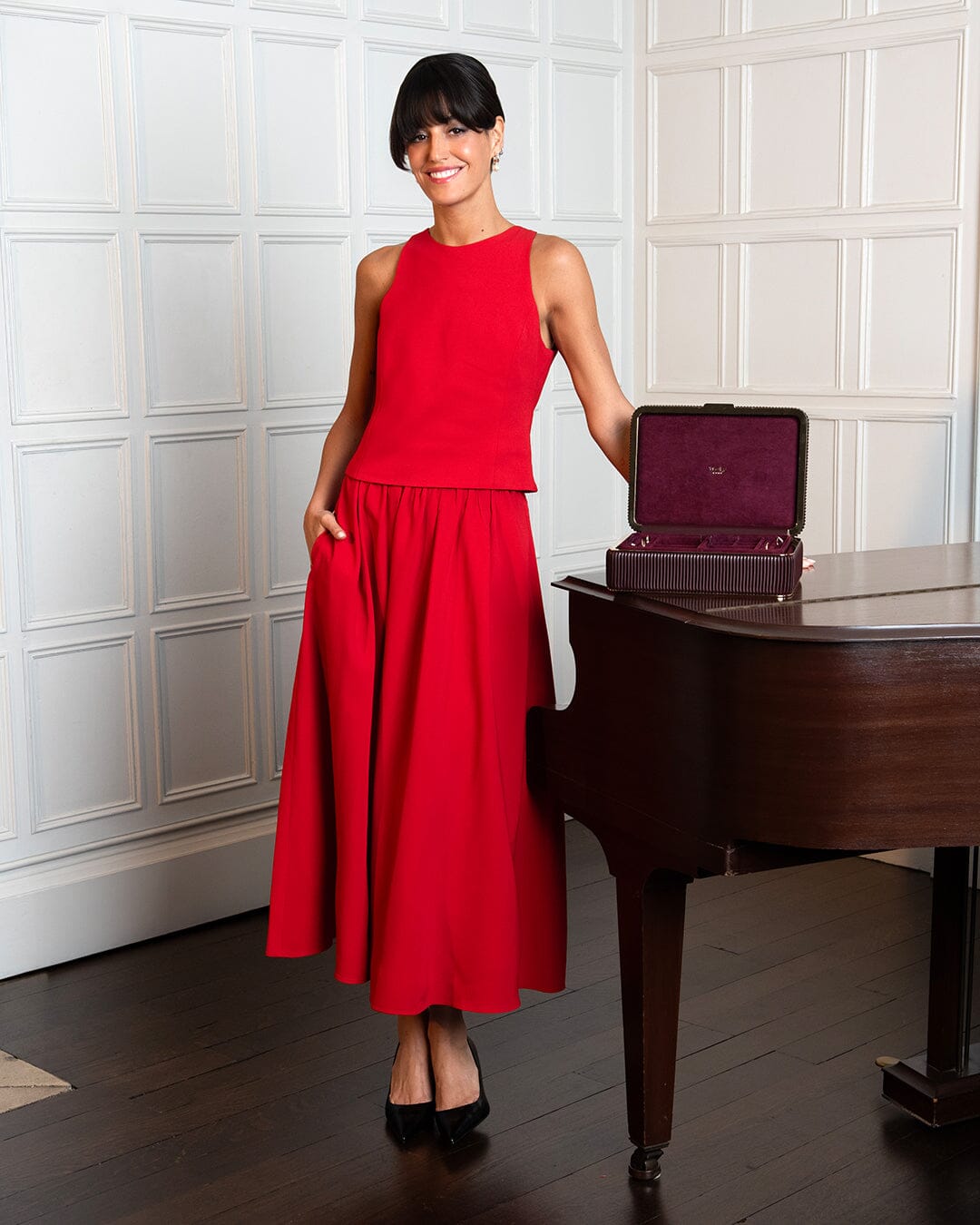 Bella Medium Jewellery Box Bordeaux WOLF1834