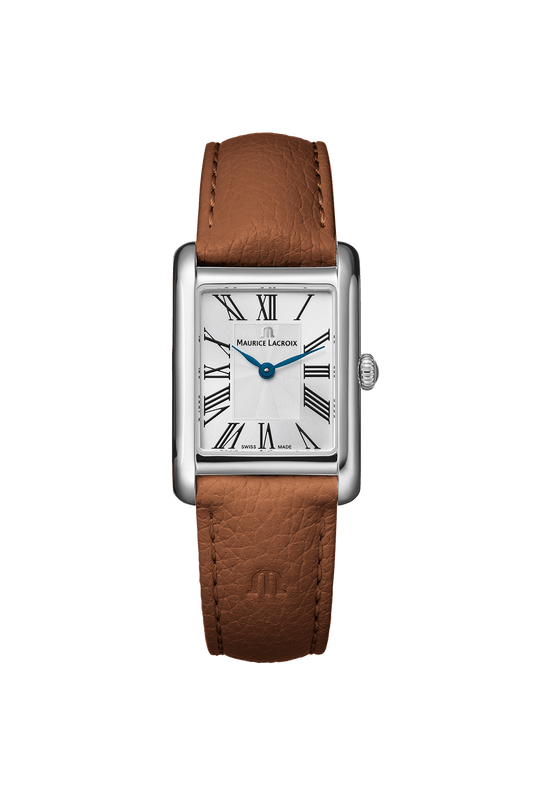 FIABA Square Armbanduhr Silber/Braun Armbanduhr Maurice Lacroix