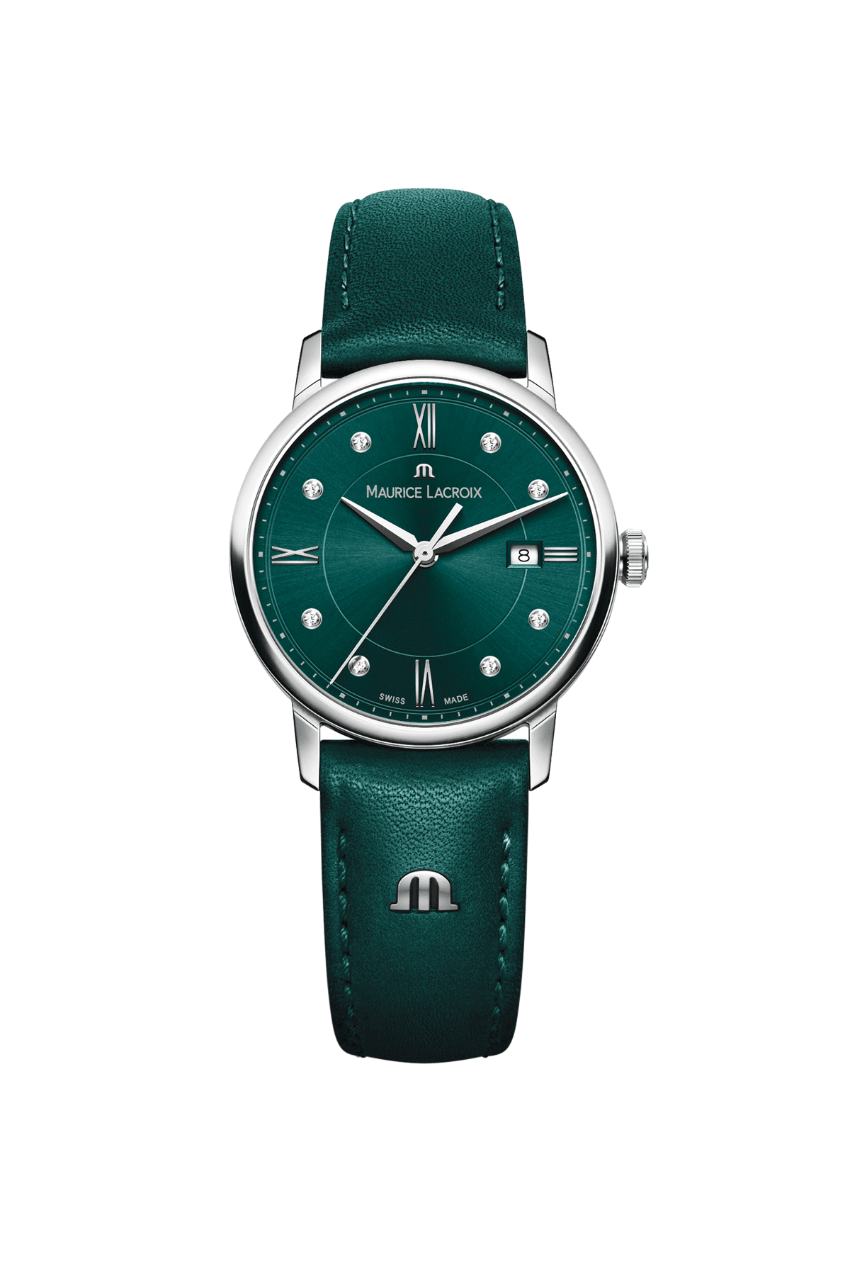 Maurice Lacroix Eliros Date 30MM Damenuhr Grün mit 8 Diamanten wislaux.shop