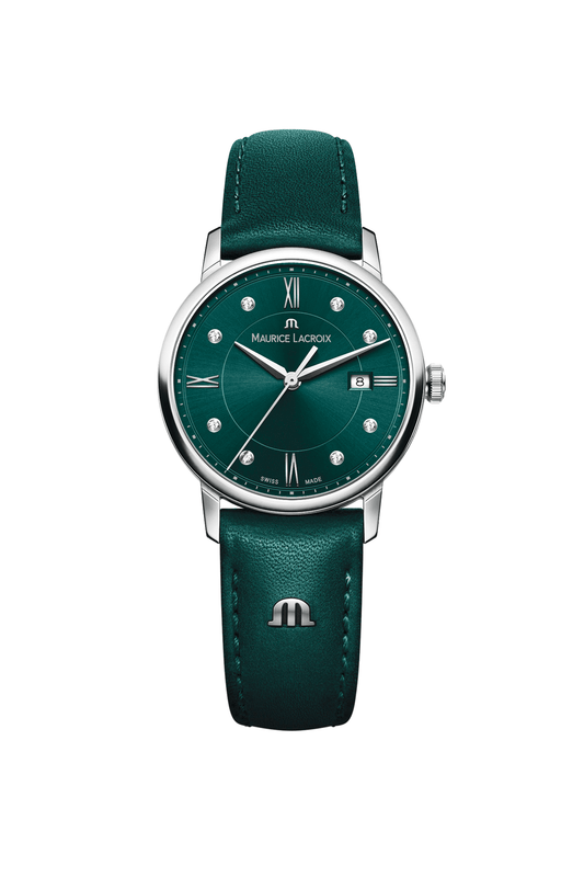 Maurice Lacroix Eliros Date 30MM Damenuhr Grün mit 8 Diamanten wislaux.shop