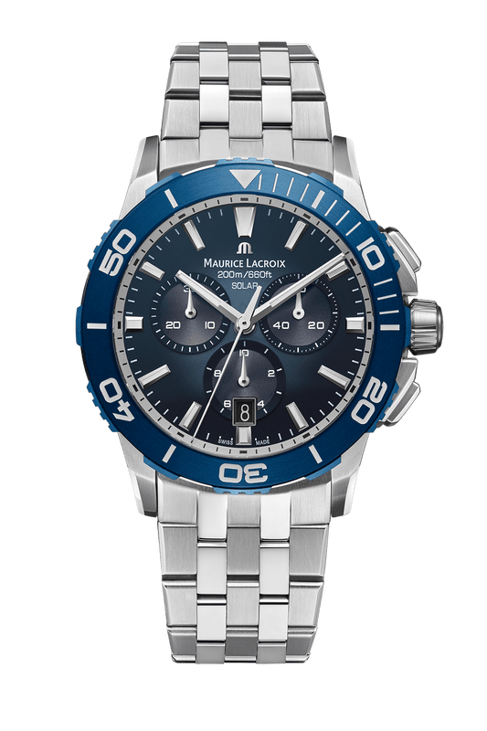 Maurice Lacroix Pontos S Solar Chronograph – Blaues Zifferblatt – Edelstahlarmband Herrenuhr Maurice Lacroix