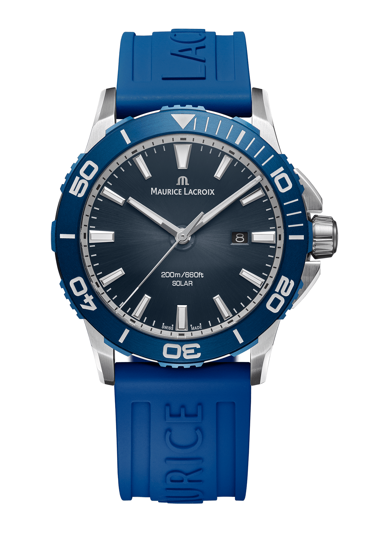Maurice Lacroix Pontos S Solar Date – Blaues Kautschukarmband Herrenuhr Maurice Lacroix
