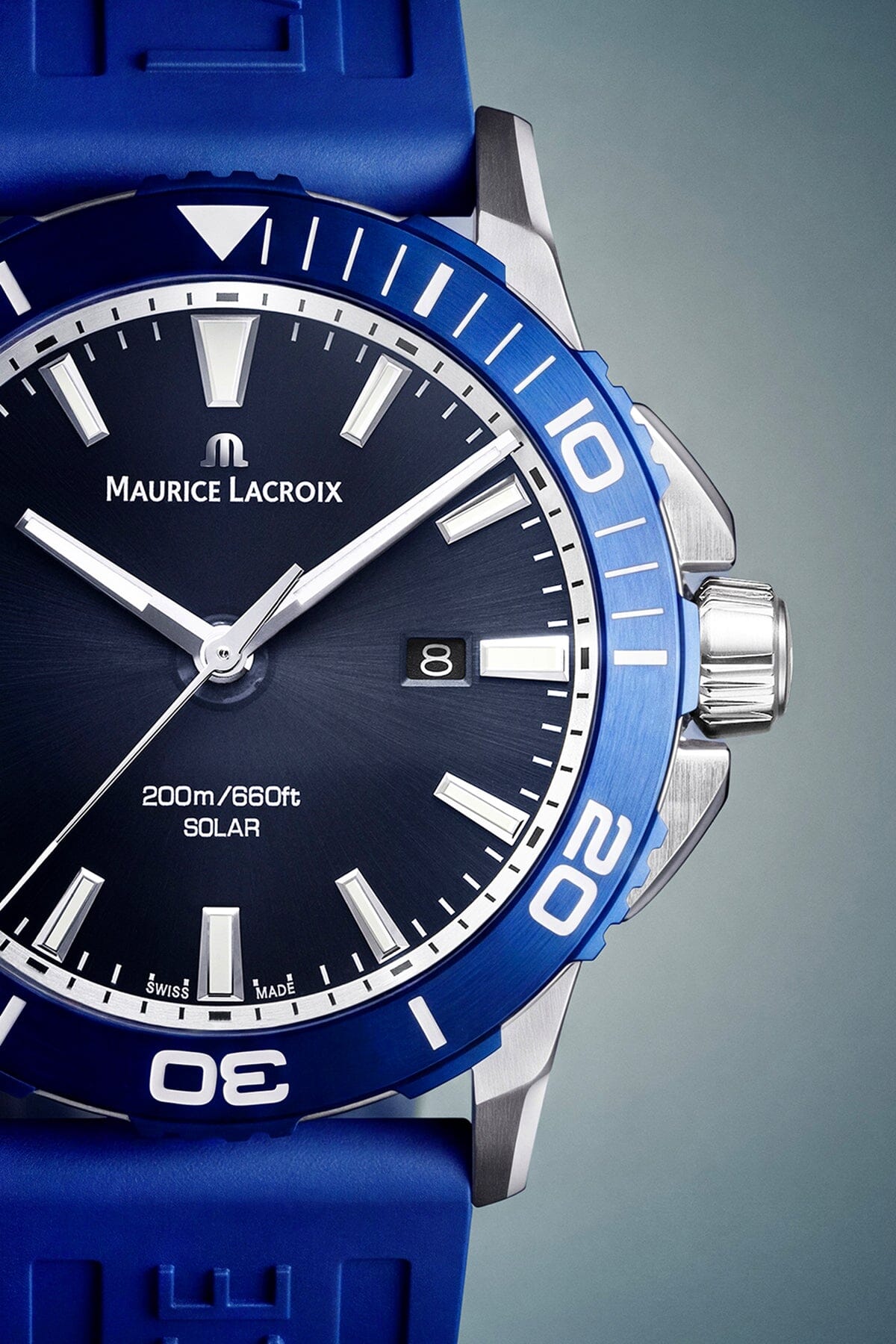Maurice Lacroix Pontos S Solar Date – Blaues Kautschukarmband Herrenuhr Maurice Lacroix