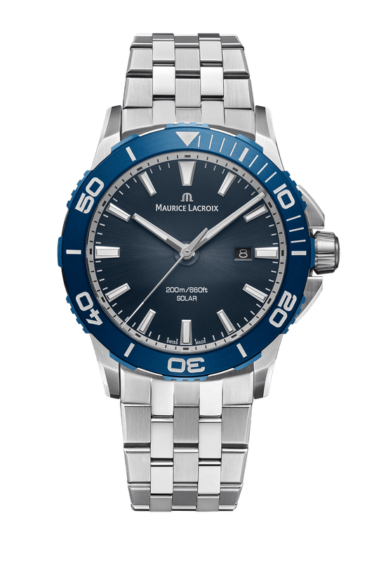 Maurice Lacroix Pontos S Solar Date – Blaues Zifferblatt – Edelstahlarmband Herrenuhr Maurice Lacroix