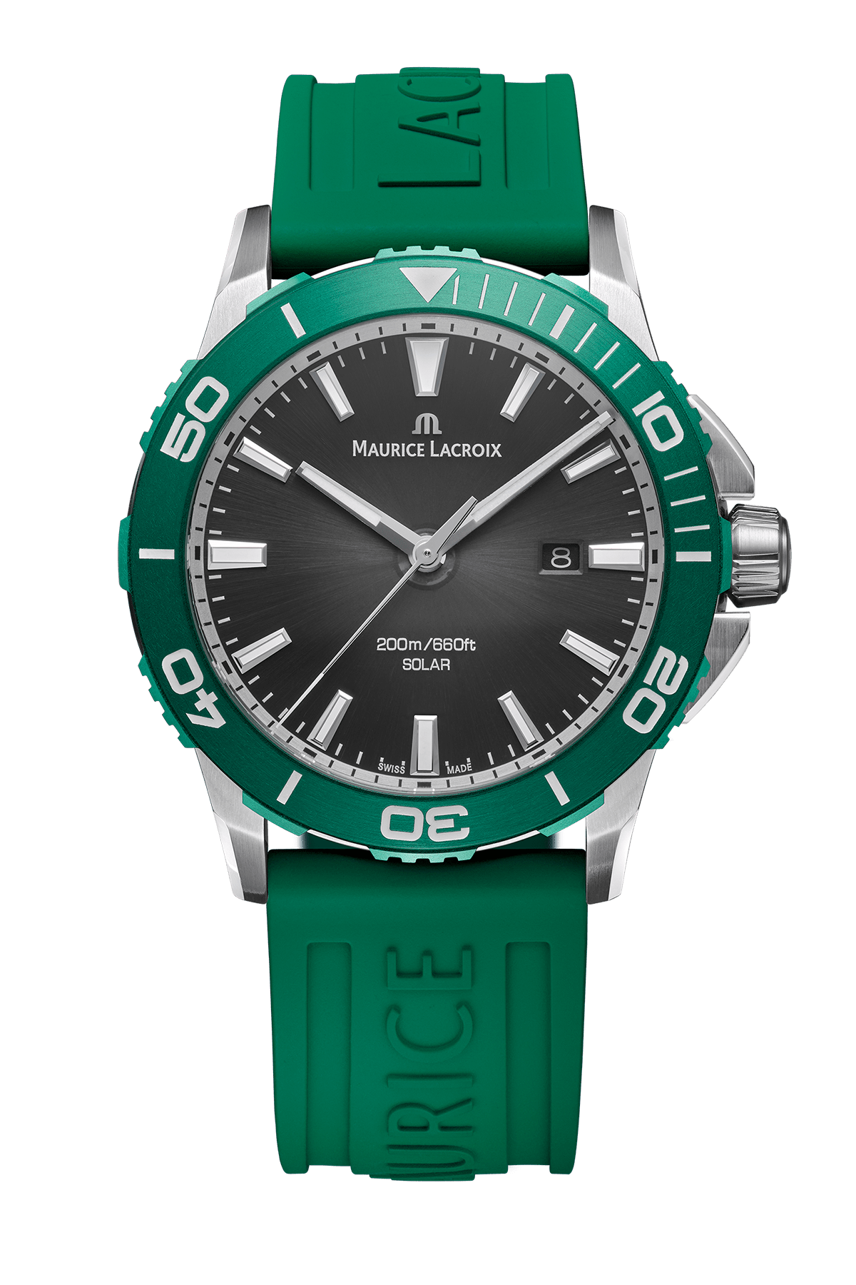 Maurice Lacroix Pontos S Solar Date – Grünes Kautschukarmband Herrenuhr Maurice Lacroix