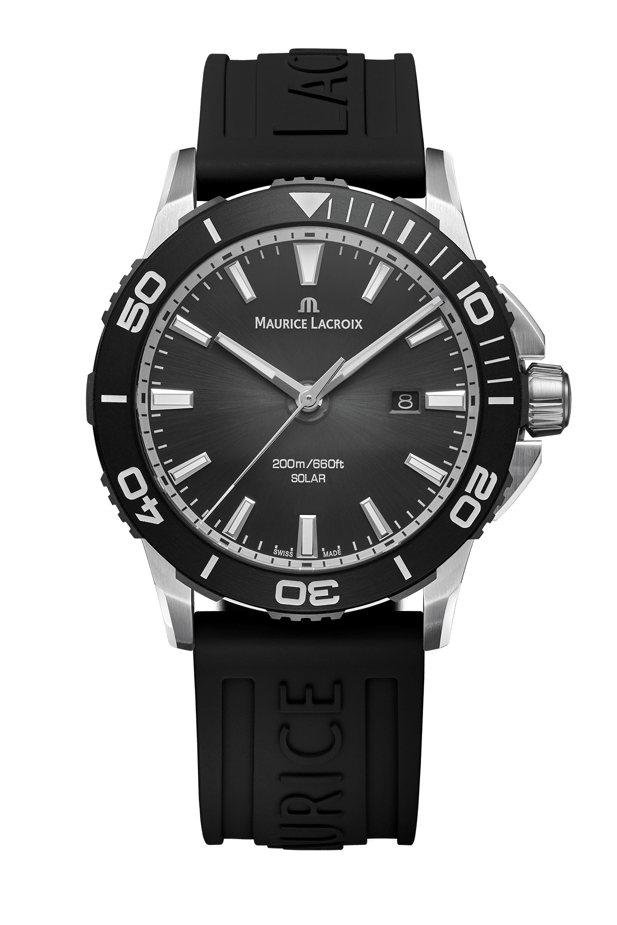 Maurice Lacroix Pontos S Solar Date – Schwarzes Kautschukarmband Herrenuhr Maurice Lacroix