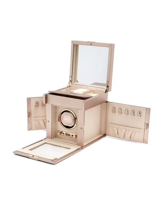 PALERMO Uhrenbeweger mit Schmuckaufbewahrung Roségold Uhrenbeweger WOLF