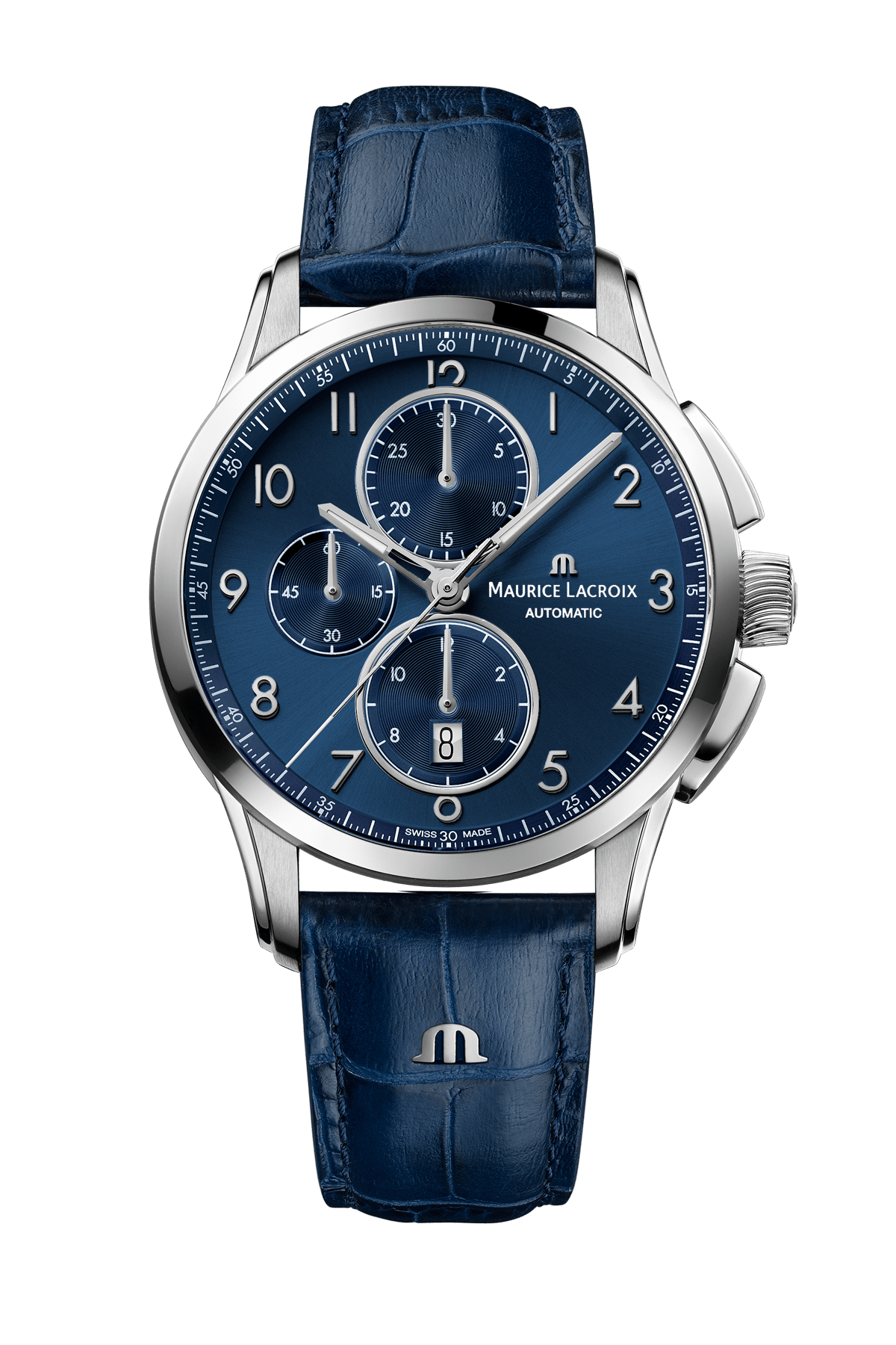 PONTOS CHRONOGRAPH 43MM – Blaues Lederarmband Armbanduhr Maurice Lacroix