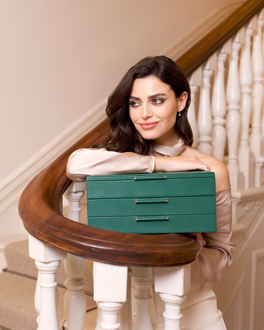 SOPHIA Schmuckschatulle mit Schubladen Forest Green Schmuckkoffer WOLF
