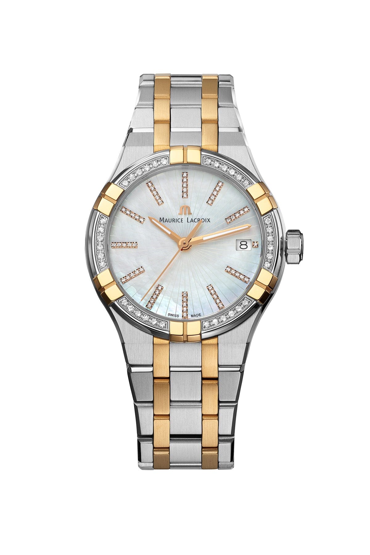 AIKON Quarz Armbanduhr mit Diamanten 35mm Armbanduhr Maurice Lacroix